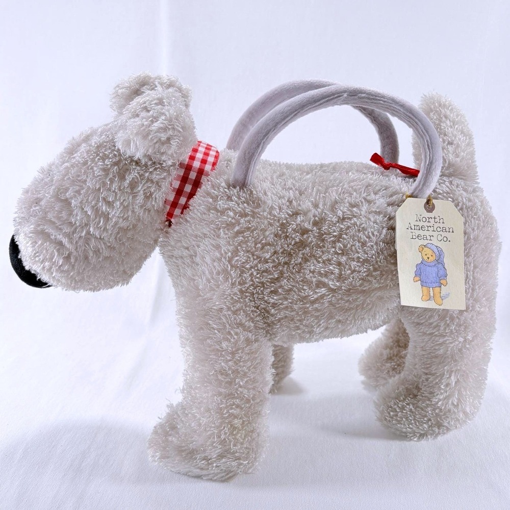 Vintage 2004 North American Bear Co Terrier Doggie Bag Ollie Dog Plush Purse NWT